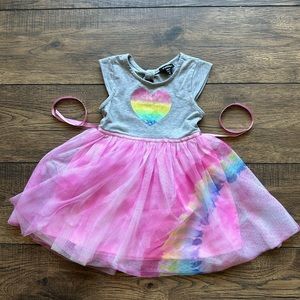 Zunie sequin heart tulle dress